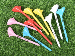 10-Piece Angled Plastic Golf Tees 10° for Improved Distance