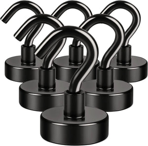 10-Pack 25lb Heavy-Duty Magnetic Hooks for Kitchen, Office, Fridge, Boat Storage & Organization