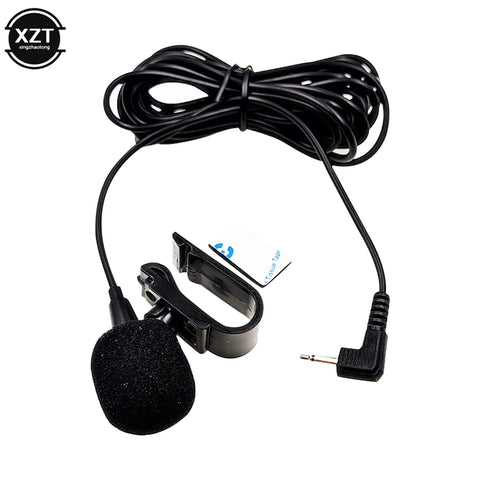 Car Audio Clip-On Microphone 2.5mm Jack Stereo Wired External Mic for Auto DVD Radio