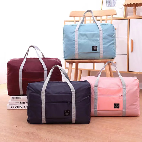Foldable Nylon Travel Bag Large Waterproof Luggage Handbag Organizer for Clothes Storage