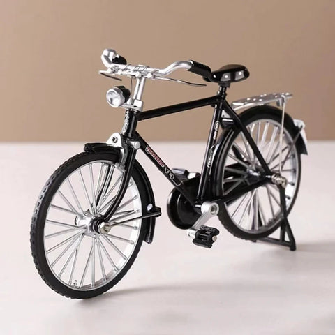 1:10 Scale Black Diecast Vintage Bicycle Model Toy Replica Decor Collectible