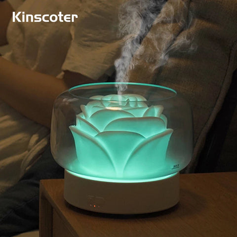 400ml Flower Aroma Diffuser, Electric Mist Maker, Essential Oil Air Humidifier for Aromatherapy, Home & Holiday Use
