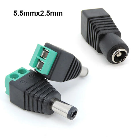 5pcs 12V 5.5x2.5mm DC Power Plug Jack Adapter Cable for CCTV Camera LED Light