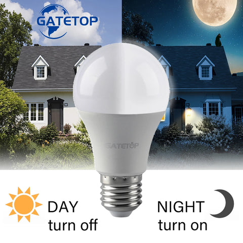 Dusk to Dawn LED Bulb 10W E27 B22 Sensor Outdoor Light Auto On/Off Smart Lamp AC220V AC110V