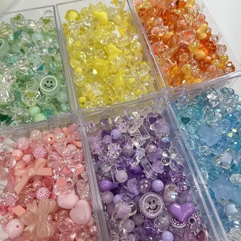 50g Mixed Color Acrylic Beads for DIY Jewelry Making: Bracelets & Necklaces Supplies