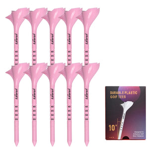 10-Piece Angled Plastic Golf Tees 10° for Improved Distance