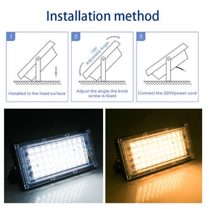 100W LED Flood Lights Outdoor Waterproof IP65, 4-Pack, 50W/110V/220V Spotlights for Garden, Garage, Yard Lighting