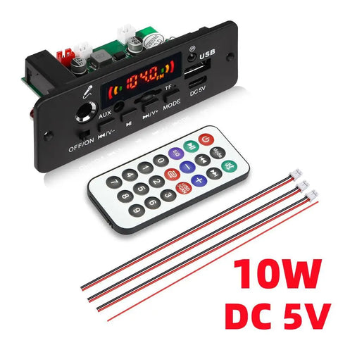 5V 10W Bluetooth 5.0 Car MP3 Player Board 2x5W Amp FM Radio Module TF USB Handsfree Call