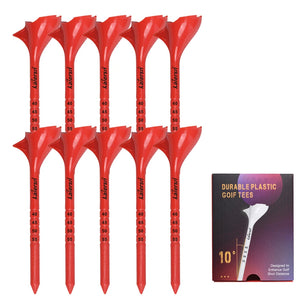 10-Piece Angled Plastic Golf Tees 10° for Improved Distance