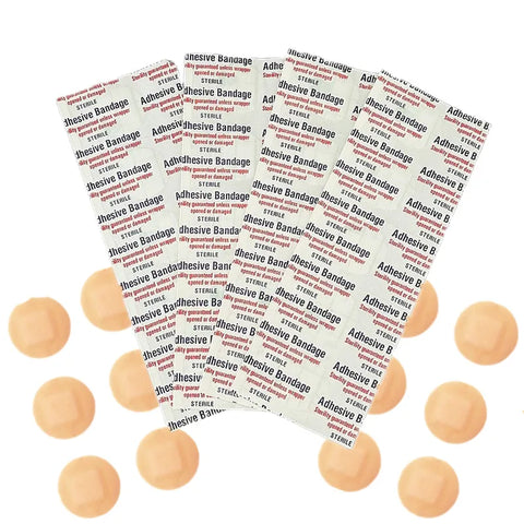 50-Pack Round Band-Aid Plasters Transparent/Non-Transparent Wound Patches Adhesive Strips for Vaccination Hemostasis