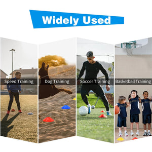 10 Pack Agility Training Cones with Carry Bag for Soccer, Football, Basketball Drills