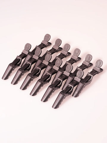 12pcs Crocodile Hair Clips for Styling, Professional Plastic Clips for Real Hair & Wigs