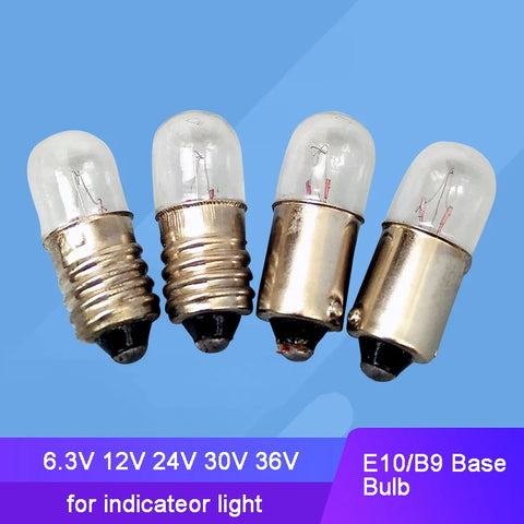 10pcs E10 B9 Mini Bulbs 6.3V-36V for Machine Indicator Light