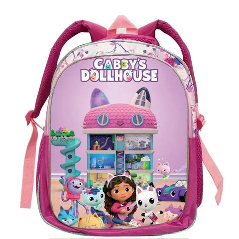 Gabby's Doll House Cartoon 12" Backpack for Kids - School Bags, Book Bag, Mochila for Kindergarten