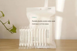 100-Pack Double-Ended Cotton Swabs - Individually Wrapped, Disposable, Travel-Friendly Cosmetic Sticks