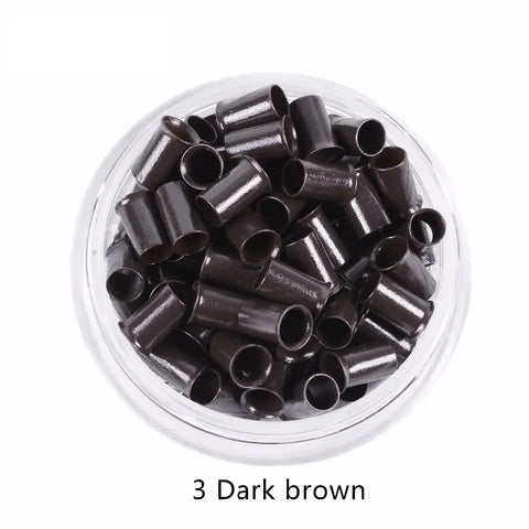 1000x Micro Rings Beads 3.4x3.0x6mm Copper Tubes for I-Tip Hair Extensions, 7 Colors Available