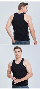 Men's Seamless Sleeveless 100% Cotton Undershirt, Large Size O-Neck, Soft Breathable Summer Singlet T-Shirt