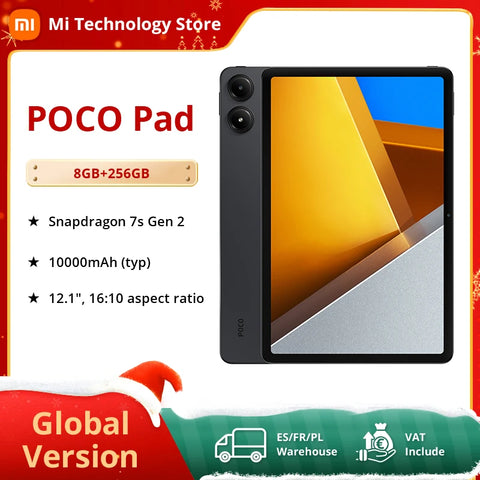 Global Tablet 12.1" 120Hz 2.5K Display Snapdragon 7s Gen 2 Octa-Core 33W 10000mAh Quad Speakers