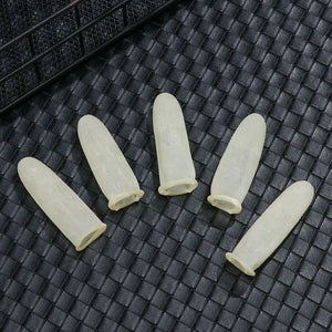 100pcs Natural Rubber Finger Cots Non-Slip Latex Finger Covers for Nail Art, Reusable Protective Fingertips Gloves