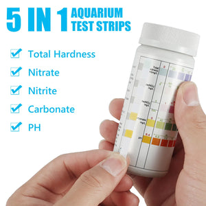 100pcs Aquarium Water Test Strips 7-in-1 Freshwater Saltwater PH Kit