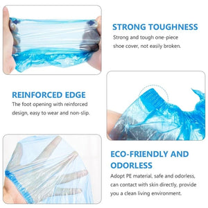 100-Pack Disposable Waterproof Non-Slip Shoe Covers for Home, Office, Travel, Cleaning