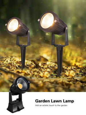 10-Pack LED Garden Lawn Lights Waterproof AC/DC Outdoor Spike Path Spotlights IP65 - 220V/110V/12-24V, 7W/5W