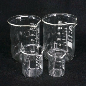 100/150/200/250/300ml Borosilicate Glass Beaker, Low Form, Chemistry Lab Use