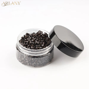 1000pcs 5mm Silicone Micro Beads for I Tip Hair Extensions, Microlink Hair Extension Beads, Premium Lined Beads Tool