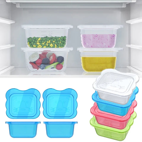4 Pack Baby Food Storage Containers - Microwave Safe BPA-Free Snack Bowls for Toddlers
