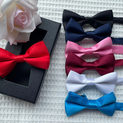 Classic Solid Bowtie 2-Layer for Kids Wedding Prom Fashion Accessory