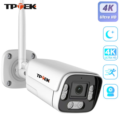 8MP 4K WiFi Outdoor Security Camera CCTV, 5MP Waterproof Surveillance IP Cam, Home Video Protection