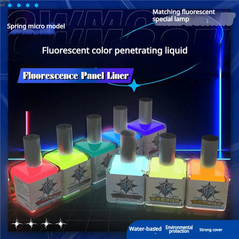 Fluorescent Model Panel Liner Paint 18ml Water-Based Penetrating Ink for Hobby DIY Pigments