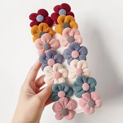 14pcs Cute Fabric Flower Hair Clips Hair Accessories for Girls Kids Hairpins Baby Barrettes Headwear Headdress