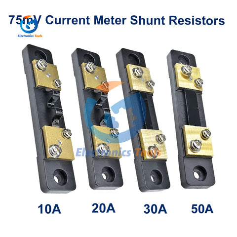 DC Digital Voltmeter Ammeter Shunt Resistor Splitter 10A-50A 75mV for External Current Meter