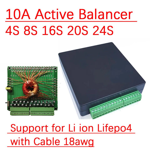 10A Battery Balancer 4S-24S Li-Ion LiFePO4 Equalizer for Electric Car RV Energy Storage BMS 8S 16S 20S