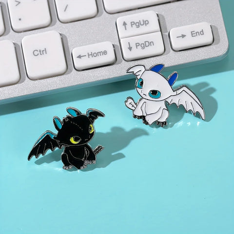 Cartoon Flying Dragon Metal Brooch Anime Pin Badge for Daily Wear