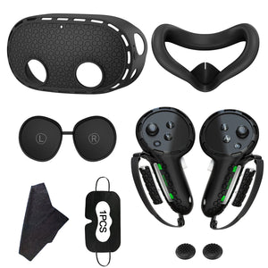 10-in-1 Silicone Controller Case for Meta Quest 3/3s, Grip Protector & Battery Cover, VR Headset Accessories