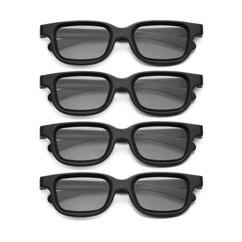 4-Pack Polarized 3D Glasses for 3D TVs, RealD Cinemas, Sony, Panasonic, Gaming, TV Frame