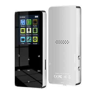 2" Metal Touch MP3 MP4 Music Player, Bluetooth 5.0, FM Radio, Alarm, E-book, Card Support