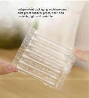 100-Pack Double-Ended Cotton Swabs - Individually Wrapped, Disposable, Travel-Friendly Cosmetic Sticks