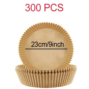 100-Pack Disposable Air Fryer Liners, Nonstick, Greaseproof, Easy Clean, Round Baking Paper