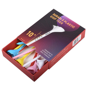 10-Piece Angled Plastic Golf Tees 10° for Improved Distance