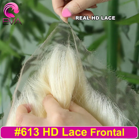 613 Blonde HD Lace Frontal 13x6/13x4 Pre-Plucked Small Knots Melt Skin Human Hair Closure 5x5