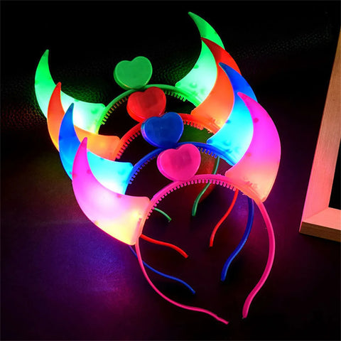 Halloween Glowing Devil Horn Headband for Costume Cosplay Decoration