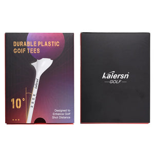 10-Piece Angled Plastic Golf Tees 10° for Improved Distance