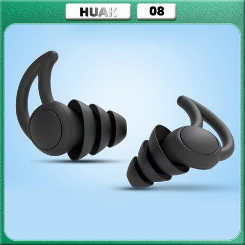 3 Layer Silicone Ear Plugs for Sleep and Swim - Noise Cancelling, Reusable Hearing Protection
