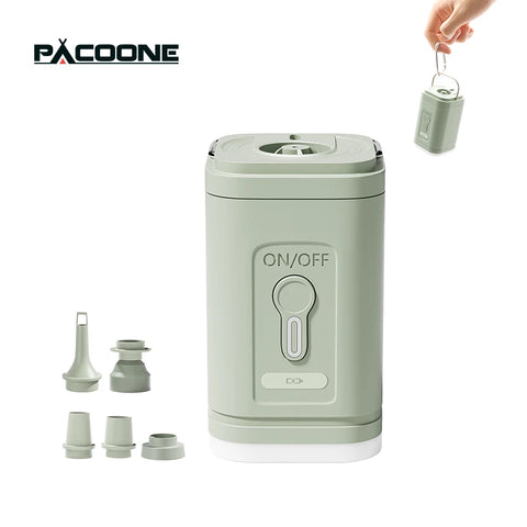 3-in-1 Mini Electric Air Pump with Lights, USB Rechargeable Inflator/Deflator for Outdoor Camping