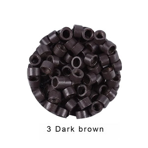 1000pcs 4mm Hair Extension Micro Rings Beads Links with Screws & Thread, 7 Color Options, Aluminum