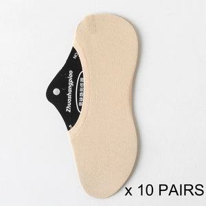 10 Pairs Men's Invisible Non-Slip Silicone Liner Socks, Breathable Thin Nylon No Show Loafers for Summer