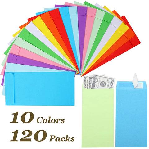 120-Piece Self-Adhesive Budget Envelopes for Cash Savings Organizer – Colorful Money Management Set